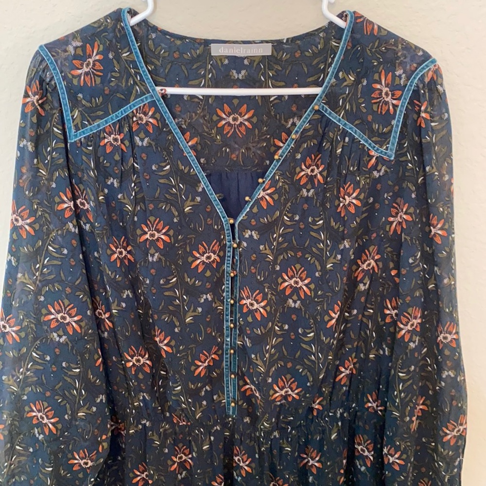 Dark blue floral dress